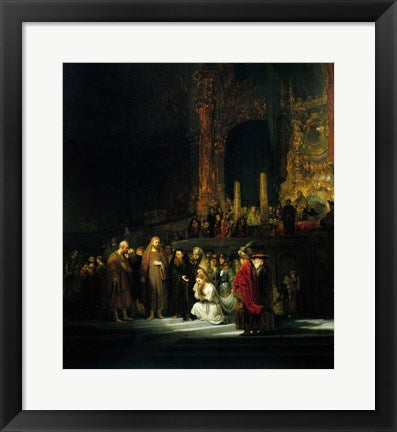 Framed Art The Woman taken in Adultery, 1644 by Rembrandt van Rijn Wall Decor 18x24 Artwork