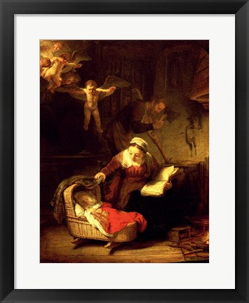 Framed Art The Holy Family, c.1645 by Rembrandt van Rijn Wall Decor 18x24 Artwork