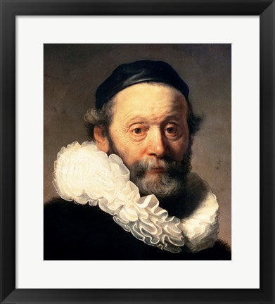 Framed Art Portrait of Johannes Uyttenbogaert by Rembrandt van Rijn Wall Decor 18x24 Artwork