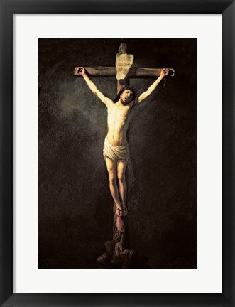 Framed Art Frame Art Christ on the Cross by Rembrandt van Rijn Wall Decor 18x24 Artwork