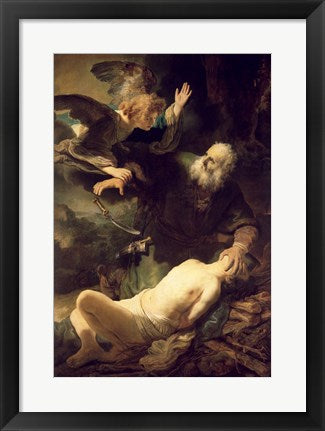 Framed Art The Sacrifice of Abraham, 1635 by Rembrandt van Rijn Wall Decor 18x24 Artwork