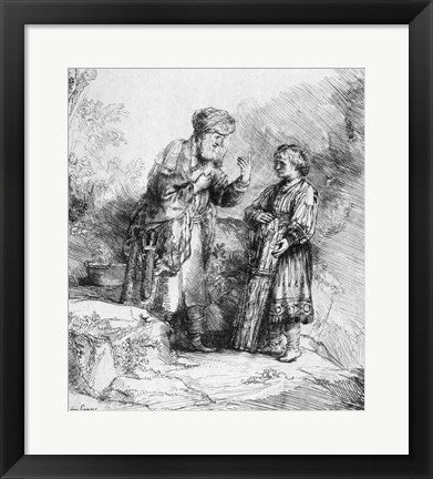 Framed Art Frame Art Abraham and Isaac, 1645 by Rembrandt van Rijn Wall Decor 18x24 Artwork