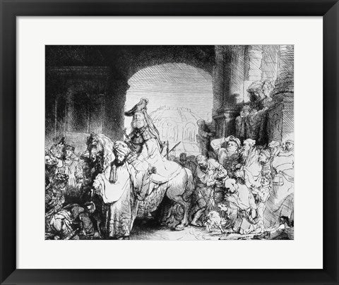 Framed Art The Triumph of Mordecai, c.1640 by Rembrandt van Rijn Wall Decor 18x24 Artwork