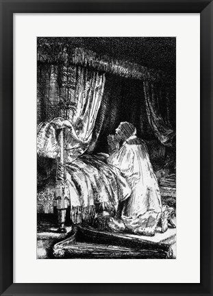 Framed Art King David at prayer, 1652 by Rembrandt van Rijn Wall Decor 18x24 Artwork