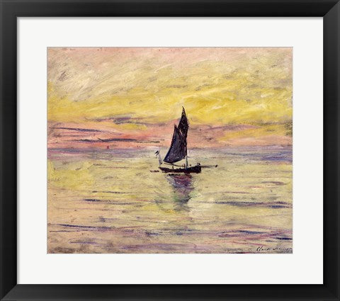 Framed Art The Sailing Boat, Evening Effect, 1885 by Claude Monet Wall Decor 18x24 Artwork
