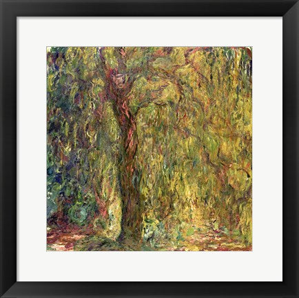 Framed Art Weeping Willow green by Claude Monet Wall Decor 18x24 Artwork