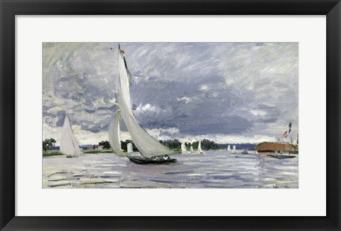 Framed Art Regatta at Argenteuil, 1872 by Claude Monet Wall Decor 18x24 Artwork