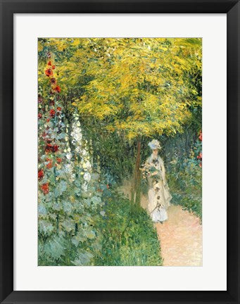 Framed Art Rose Garden, 1876 by Claude Monet Wall Decor 18x24 Artwork