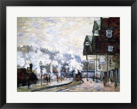 Framed Art Gare Saint-Lazare, Paris by Claude Monet Wall Decor 18x24 Artwork