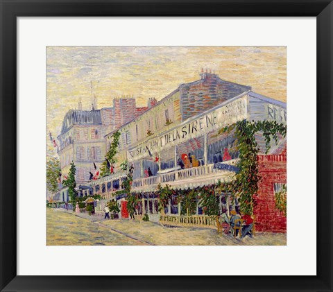 Framed Art Restaurant de la Sirene at Asnieres, 1887 by Vincent Van Gogh Wall Decor 18x24 Artwork