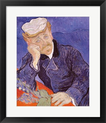 Framed Art Frame Art Dr. Paul Gachet, 1890 by Vincent Van Gogh Wall Decor 18x24 Artwork
