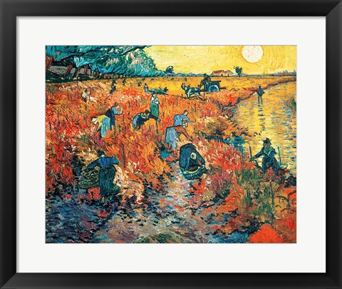 Framed Art Red Vineyards at Arles, 1888 by Vincent Van Gogh Wall Decor 18x24 Artwork