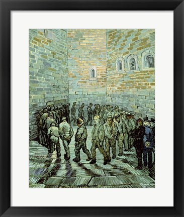 Framed Art The Exercise Yard, or The Convict Prison, 1890 by Vincent Van Gogh Wall Decor 18x24 Artwork