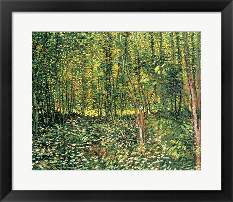 Framed Art Trees and Undergrowth, 1887 by Vincent Van Gogh Wall Decor 18x24 Artwork