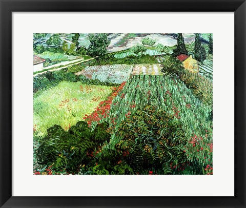 Framed Art Frame Art Field with Poppies, 1889 by Vincent Van Gogh Wall Decor 18x24 Artwork