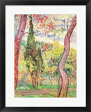 Framed Art The Garden of St. Paul's Hospital, St. Remy, October 1889 by Vincent Van Gogh Wall Decor 18x24 Artwork