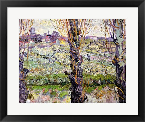 Framed Art View of Arles, 1889 by Vincent Van Gogh Wall Decor 18x24 Artwork