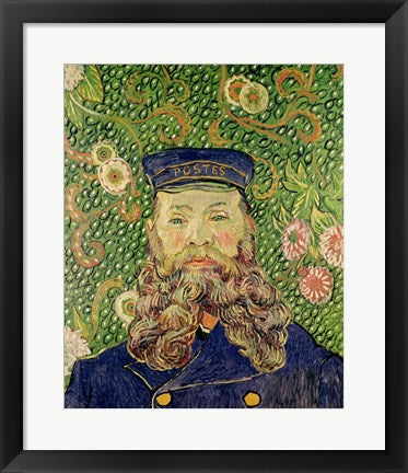 Framed Art Portrait of the Postman Joseph Roulin, 1889 by Vincent Van Gogh Wall Decor 18x24 Artwork