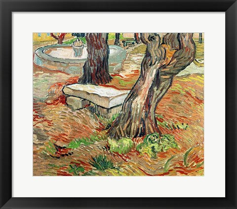 Framed Art The Bench at Saint-Remy, 1889 by Vincent Van Gogh Wall Decor 18x24 Artwork