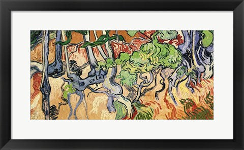 Framed Art Tree roots, 1890 by Vincent Van Gogh Wall Decor 18x24 Artwork