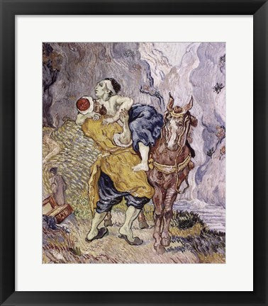 Framed Art The Good Samaritan, 1890 by Vincent Van Gogh Wall Decor 18x24 Artwork
