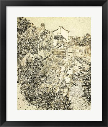 Framed Art The Flower Garden, 1888 by Vincent Van Gogh Wall Decor 18x24 Artwork