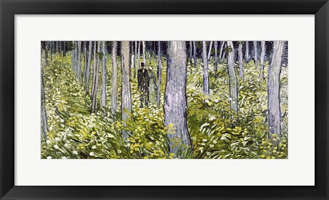 Framed Art Undergrowth with Two Figures, 1890 by Vincent Van Gogh Wall Decor 18x24 Artwork