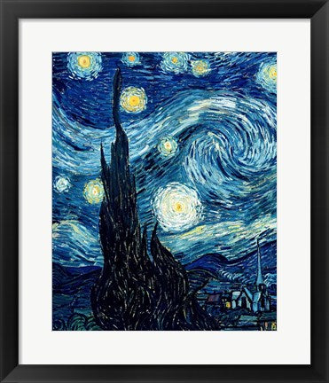 Framed Art The Starry Night, June 1889 Detail A by Vincent Van Gogh Wall Decor 18x24 Artwork