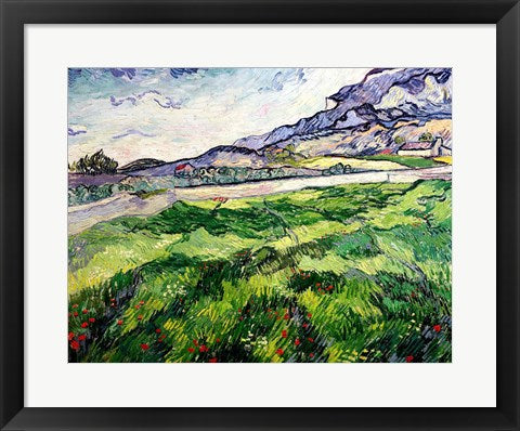 Framed Art The Green Wheatfield behind the Asylum, 1889 by Vincent Van Gogh Wall Decor 18x24 Artwork
