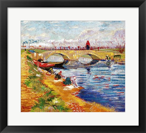 Framed Art The Gleize Bridge over the Vigneyret Canal by Vincent Van Gogh Wall Decor 18x24 Artwork
