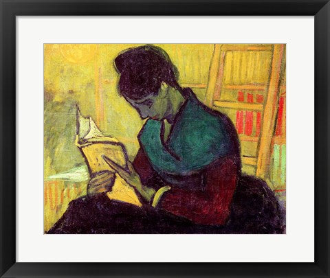 Framed Art The Novel Reader, 1888 by Vincent Van Gogh Wall Decor 18x24 Artwork