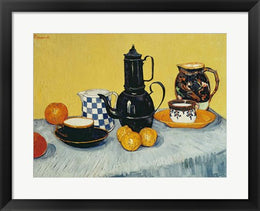 Still Life with Blue Enamel Coffeepot, Earthenware and Fruit by Vincent Van Gogh