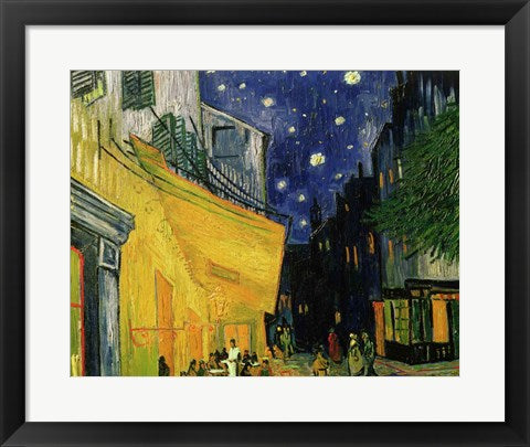 Framed Art Frame Art Cafe Terrace, Place du Forum, Arles, 1888 (detail 1) by Vincent Van Gogh Wall Decor 18x24 Artwork