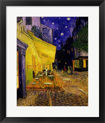 Framed Art Frame Art Cafe Terrace, Place du Forum, Arles, 1888 by Vincent Van Gogh Wall Decor 18x24 Artwork
