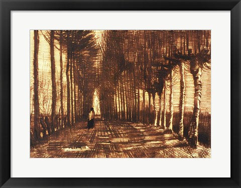 Framed Art Frame Art Figure on a Road, 1884 by Vincent Van Gogh Wall Decor 18x24 Artwork