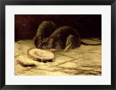 Framed Art Two Rats by Vincent Van Gogh Wall Decor 18x24 Artwork