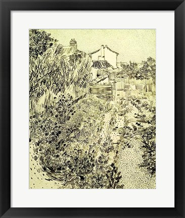 Framed Art Garden of Flowers, 1888 by Vincent Van Gogh Wall Decor 18x24 Artwork