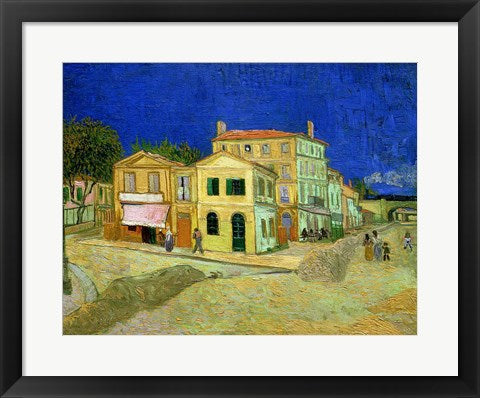Framed Art The Yellow House, 1888 by Vincent Van Gogh Wall Decor 18x24 Artwork