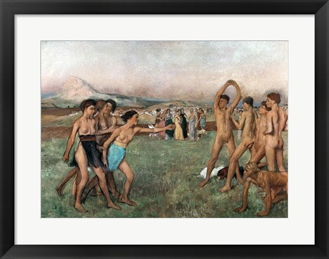 Framed Art Young Spartans Exercising, c.1860 by Edgar Degas Wall Decor 18x24 Artwork