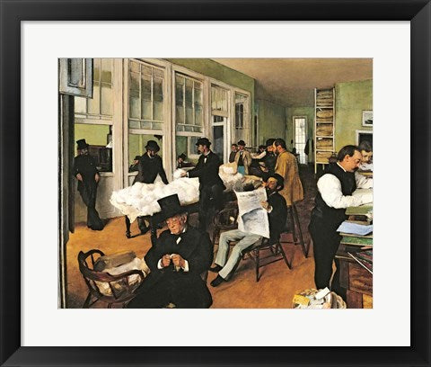 Framed Art The Cotton Exchange, New Orleans, 1873 by Edgar Degas Wall Decor 18x24 Artwork