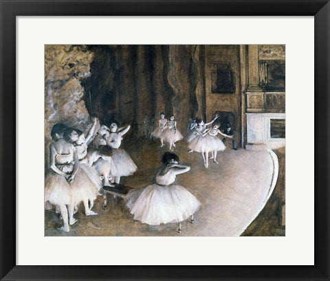Framed Art Frame Art Ballet Rehearsal on the Stage, 1874 by Edgar Degas Wall Decor 18x24 Artwork