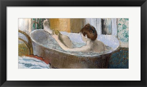 Framed Art Woman in her Bath, Sponging her Leg, c.1883 by Edgar Degas Wall Decor 18x24 Artwork