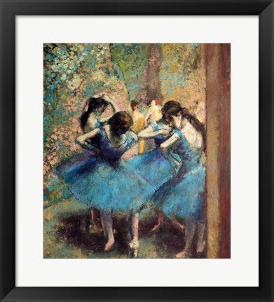 Framed Art Dancers in Blue, 1890 by Edgar Degas Wall Decor 18x24 Artwork