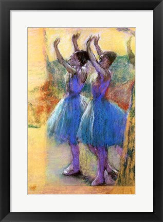 Framed Art Two Blue Dancers by Edgar Degas Wall Decor 18x24 Artwork