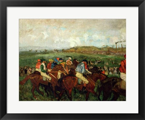 Framed Art Gentlemen race. Before the Departure, 1862 by Edgar Degas Wall Decor 18x24 Artwork