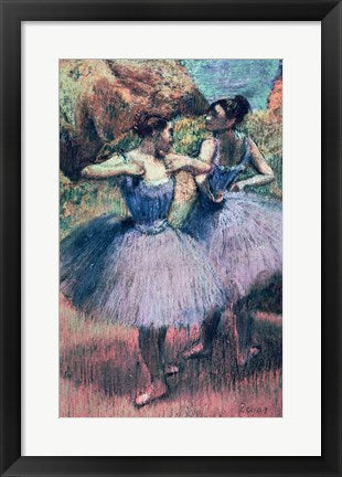 Framed Art Dancers in Violet by Edgar Degas Wall Decor 18x24 Artwork