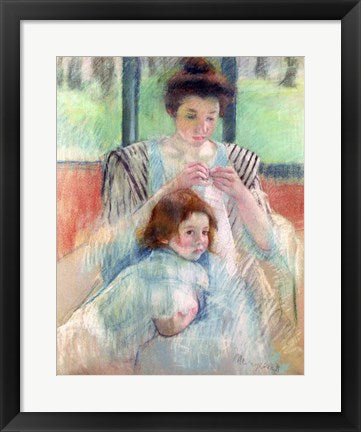 Framed Art Mother Sewing and Child by Mary Cassatt Wall Decor 18x24 Artwork
