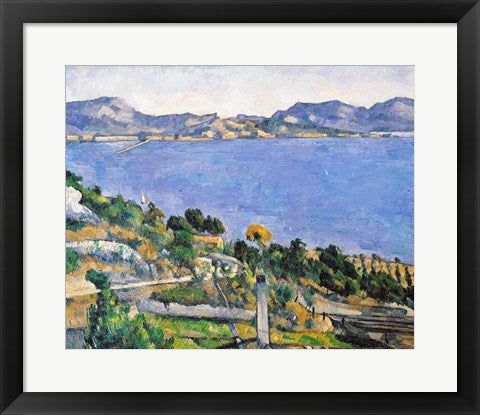 Framed Art L'Estaque, View of the Bay of Marseilles by Paul Cezanne Wall Decor 18x24 Artwork