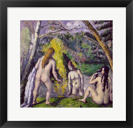 Framed Art The Three Bathers by Paul Cezanne Wall Decor 18x24 Artwork