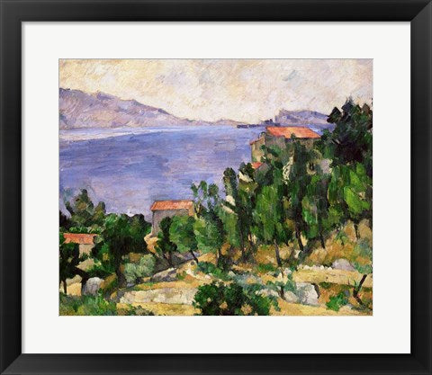 Framed Art View of Mount Marseilleveyre and the Isle of Maire by Paul Cezanne Wall Decor 18x24 Artwork